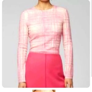 NWT HUGO BOSS pink/cream knit top